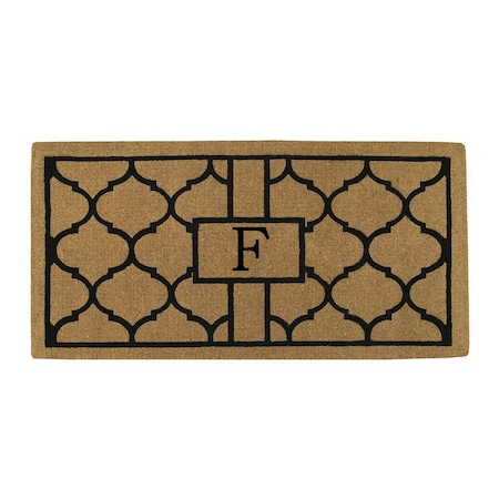 Monogram Door Mat, Natural, Black, 36 in W x 72 in L